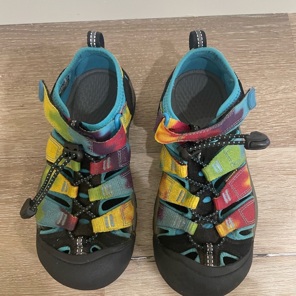 Keen Newport Tie Dye Rainbow Kids Outdoor Water Quick Dry Shoes - Picture 8 of 16